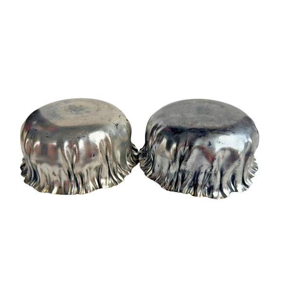 1924 ESG Quadruple Plate 24K Gold Lined 50 Years Bank of Kewaskum Crinkle Bowls - Picture 2 of 13